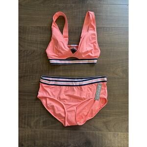 NWT ANNE COLE LOCKER CORAL Bikini Swimsuit 2 PC Bathing Suit‎ Top L Bottom Xl